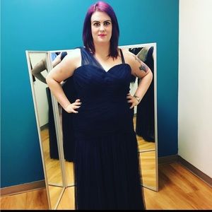 White by Vera Wang Size 20 Dark Navy Blue Dress